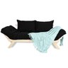 Sofá Japão Futon Preto em Madeira Maciça - 1