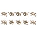 Ver imagem 1 de Kit 10 Jogos De Mesas Bistrô De Madeira Dobrável Com 3 Banquetas - Crua