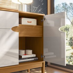 Buffet Aparador 4 Portas 140cm Intense com Pés de Madeira - Movelove - 2