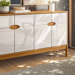 Buffet Aparador 4 Portas 140cm Intense com Pés de Madeira - Movelove - 6