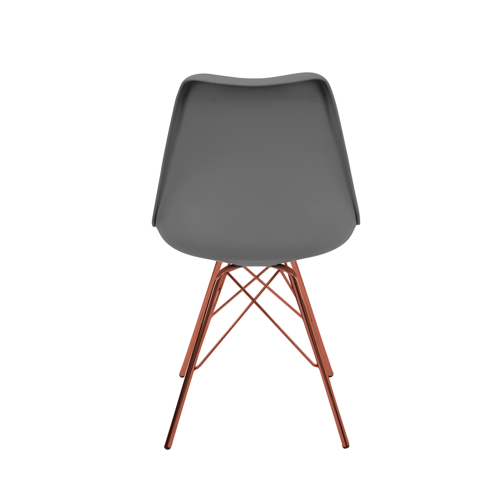 Kit 4 Cadeiras Eames Leda Design Estofada Cinza Tower Cobre - 6