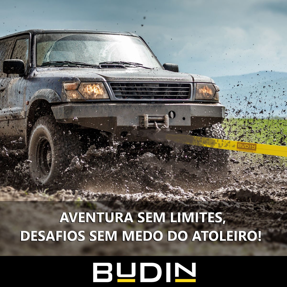 Cinta Fita para Reboque e Arraste Budin - 5 Toneladas - 2 Metros - Manilha 1/2 - Para Puxar Carros,  - 6