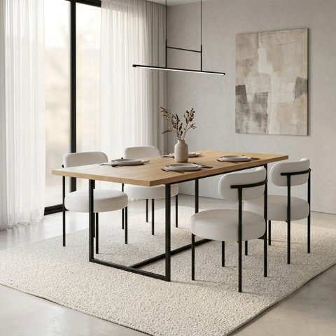 Cadeira Sala de Jantar Margara Kit 4 Base em Aço Preto PU D03 - D'Rossi