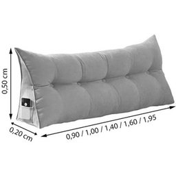 Almofada Para Cabeceira Apoio 140cm Suede Bege - 6