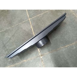 Ralo Linear 15x50 Alumínio Preto Com Cocho Coletor Saída 100mm e Tela Anti Insetos - 7
