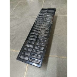 Ralo Linear 15x50 Alumínio Preto Com Cocho Coletor Saída 100mm e Tela Anti Insetos - 3