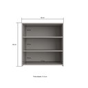 Ver imagem 2 de Armário Aéreo 2 Portas Vidro Reflecta Valência Cinza Claro MDF Casamia