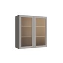 Ver imagem 1 de Armário Aéreo 2 Portas Vidro Reflecta Valência Cinza Claro MDF Casamia