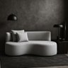Sofá Decorativo Curvo Orgânico Nature Gaia Boucle Cinza Claro - Montanaris Decor - 1