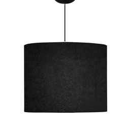 Lustre Pendentre de Linho Iluminação Sala Quarto Luxo:preto/fio Preto - 1
