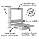 Ver imagem 5 de Cama Retratil De Parede Casal CM8014 Branco Tecno Mobili