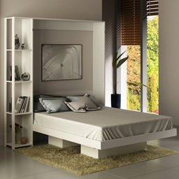 Cama Retratil De Parede Casal CM8014 Branco Tecno Mobili - 2