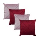 Ver imagem 1 de Kit 4 Capas para Almofada Drapeada em Veludo Quadrada 60x60 Várias Cores Cor:bordo e Rosa Quartzo