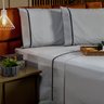 Jogo de Cama Milano Liso Queen 04 Peças - Percal 200 Fios C/ Viés - 2