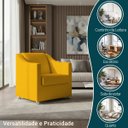 Ver imagem 6 de Poltrona Decorativa Mila Confortável para Sala Recepção Manicure Barbearia Consultório Pés Cromado