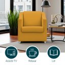 Ver imagem 6 de Poltrona Decorativa Mila Confortável para Sala Recepção Manicure Barbearia Consultório Pés Cromado