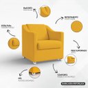 Ver mais imagens de Poltrona Decorativa Mila Confortável para Sala Recepção Manicure Barbearia Consultório Pés Cromado