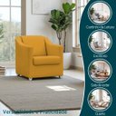 Ver imagem 7 de Poltrona Decorativa Mila Confortável para Sala Recepção Manicure Barbearia Consultório Pés Cromado