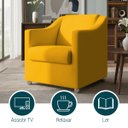 Ver imagem 5 de Poltrona Decorativa Mila Confortável para Sala Recepção Manicure Barbearia Consultório Pés Cromado