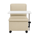 Ver imagem 3 de Ciranda Cadeira para Manicure com Mesa Regulável, Gaveta e Rodízios - Bege