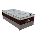 Ver imagem 1 de Cama Box Solteiro Cinza e Colchão Sleep King Molas Ensacadas Ortobom
