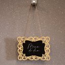Ver imagem 2 de Placa Decorativa Lousa de Madeira Arabesco Flor P/ Pendurar 11x15x1 cm - D’Rossi
