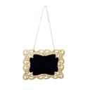 Ver imagem 1 de Placa Decorativa Lousa de Madeira Arabesco Flor P/ Pendurar 11x15x1 cm - D’Rossi