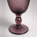 Ver imagem 3 de Conjunto de 6 Taças de Vidro com Relevo Rosa Fumê 380 Ml – com Pé