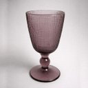 Ver imagem 1 de Conjunto de 6 Taças de Vidro com Relevo Rosa Fumê 380 Ml – com Pé