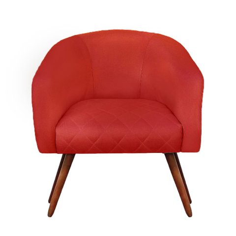 Poltrona Estela Tresse Suede Vermelho - Dominic Decor