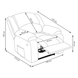Poltrona do Papai Reclinável Sala de Cinema Madrid Power Elétrica USB PU Cinza G23 Gran Belo - 4