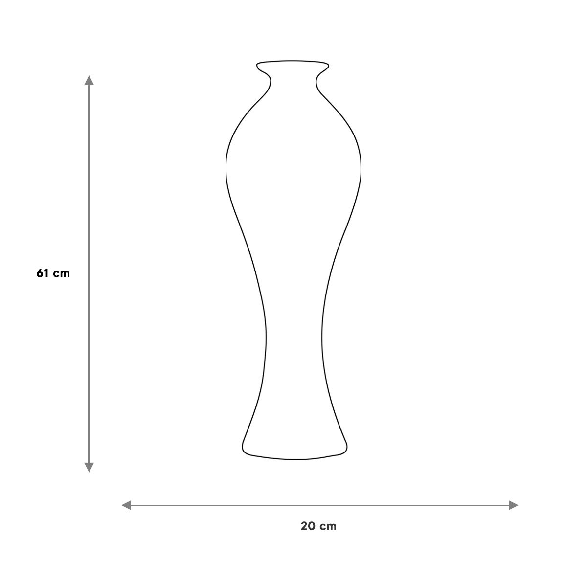 Vaso de Chão Grande Califórnia Bege Petra para Sala de Jantar 61x20 cm - 2