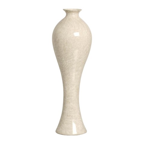 Vaso de Chão Grande Califórnia Bege Petra para Sala de Jantar 61x20 Cm