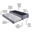 Ver imagem 4 de Bicama Box Viúva Suede 120x203x28 Cm com Colchão Auxiliar Ecoflex