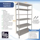 Ver imagem 6 de Estante 6 Prateleiras Reguláveis de Aço 40cm 30kg por Prateleira Cinza