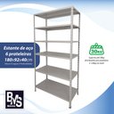 Ver imagem 2 de Estante de Aço 6 Prateleiras 40cm Cinza 30kg por Prateleira