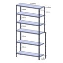 Ver imagem 7 de Estante de Aço 6 Prateleiras 40cm Cinza 30kg por prateleira
