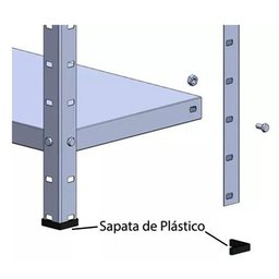 Estante de Aço 6 Prateleiras 40cm Cinza 30kg por prateleira - 6