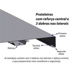 Estante de Aço 6 Prateleiras 40cm Cinza 30kg por prateleira - 8