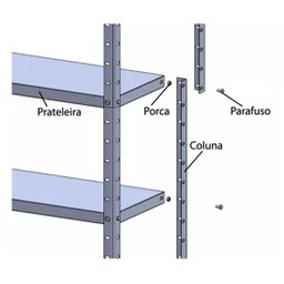 Estante de Aço 6 Prateleiras 40cm Cinza 30kg por prateleira - 4