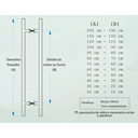 Ver imagem 3 de Puxador Duplo Alumínio Curvo 60cm Porta Pivotante Rose