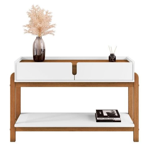 Aparador Jardim da Serra Retrô 2 Gavetas MDP MDF 130,1cm Branco Casa D Móveis