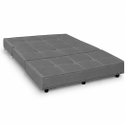 Ver imagem 2 de Puff Cama Dobravel 130cm Casal com Rodízios: Suede Cinza Chumbo