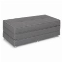Ver imagem 1 de Puff Cama Dobravel 130cm Casal com Rodízios: Suede Cinza Chumbo