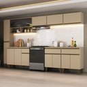 Ver imagem 1 de Armário de Cozinha Completa Atlanta Midtown com Vidro Carraro Amêndoa