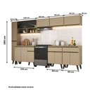 Ver imagem 5 de Armário de Cozinha Completa Atlanta Midtown com Vidro Carraro Amêndoa