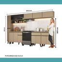 Ver imagem 7 de Armário de Cozinha Completa Atlanta Midtown com Vidro Carraro Amêndoa
