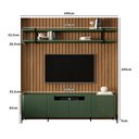 Ver imagem 3 de Rack Brise e Painel Ripado 240cm com Prateleira 100% Mdf Cor:louro e Musgo com Preto