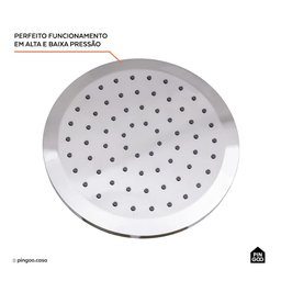 Ducha Chuveiro Redondo de Parede Macaé Pingoo.casa - Prata - 6