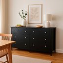 Ver imagem 1 de Cômoda para Quarto 6 Gavetas 145,8cm com Pés Diamond Preto